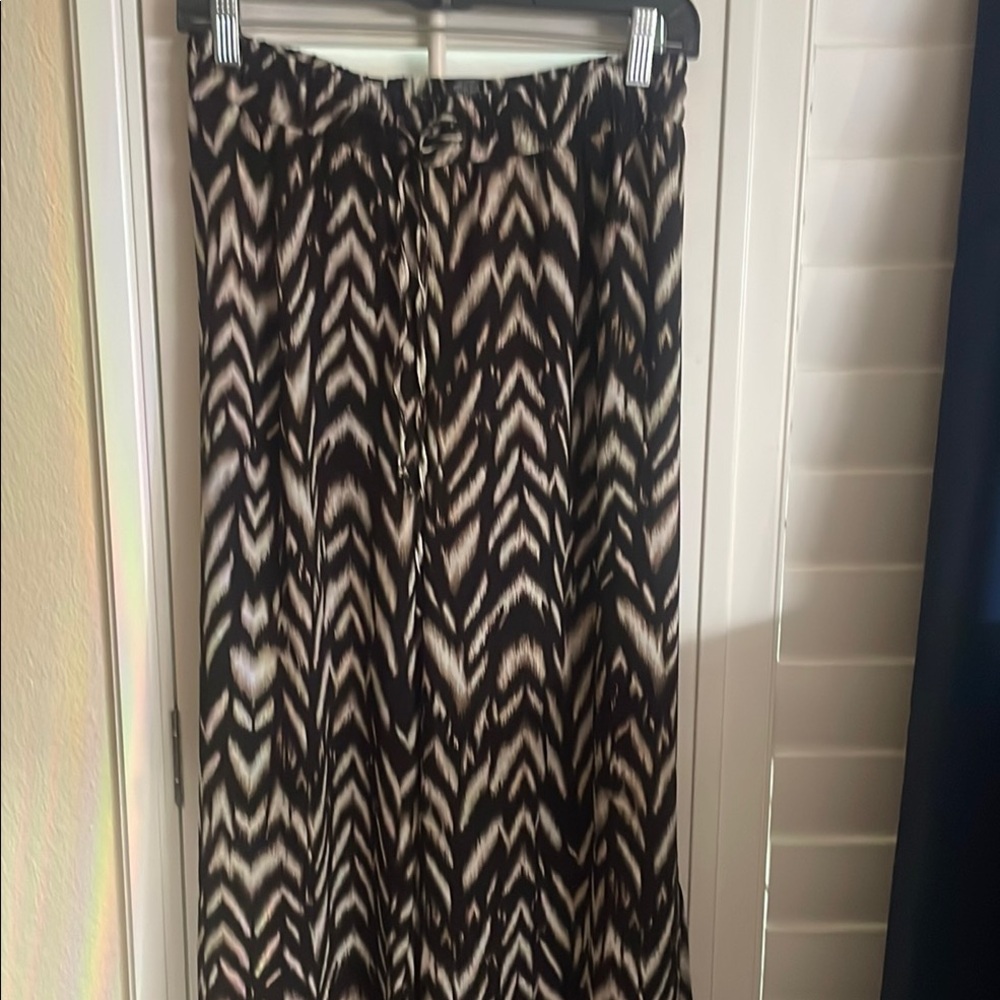 Chic Palazzo Black and White Patterned Wide Leg Pants